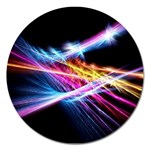 Colorful Neon Light rays, rainbow colors graphic art Magnet 5  (Round) Front