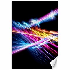 Colorful Neon Light Rays, Rainbow Colors Graphic Art Canvas 12  X 18  by picsaspassion