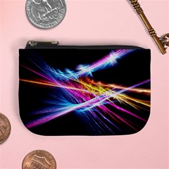 Colorful Neon Light Rays, Rainbow Colors Graphic Art Mini Coin Purse by picsaspassion