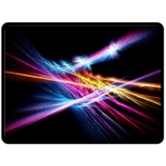 Colorful Neon Light Rays, Rainbow Colors Graphic Art Fleece Blanket (large)  by picsaspassion