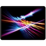 Colorful Neon Light rays, rainbow colors graphic art Fleece Blanket (Large)  80 x60  Blanket Front