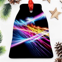 Colorful Neon Light Rays, Rainbow Colors Graphic Art Ornament (bell)