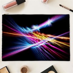 Colorful Neon Light Rays, Rainbow Colors Graphic Art Cosmetic Bag (xxl) by picsaspassion