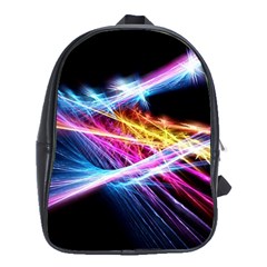 Colorful Neon Light Rays, Rainbow Colors Graphic Art School Bag (xl) by picsaspassion