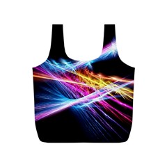 Colorful Neon Light Rays, Rainbow Colors Graphic Art Full Print Recycle Bag (s) by picsaspassion