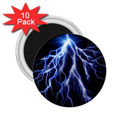 Blue Lightning At Night, Modern Graphic Art  2 25  Magnets (10 Pack)  by picsaspassion