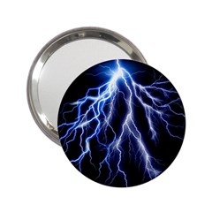 Blue Lightning At Night, Modern Graphic Art  2 25  Handbag Mirrors by picsaspassion