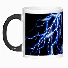 Blue Lightning At Night, Modern Graphic Art  Morph Mugs by picsaspassion