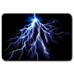 Blue Lightning at night, modern graphic art  Large Doormat  30 x20  Door Mat