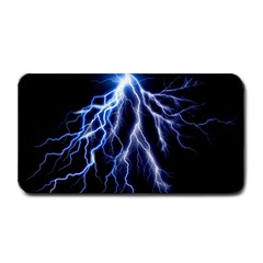 Blue Lightning At Night, Modern Graphic Art  Medium Bar Mats by picsaspassion