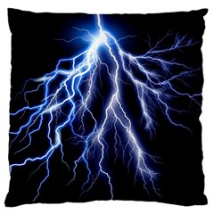 Blue Lightning At Night, Modern Graphic Art  Large Cushion Case (two Sides) by picsaspassion