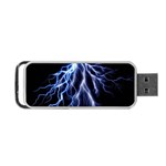 Blue Lightning at night, modern graphic art  Portable USB Flash (Two Sides) Front