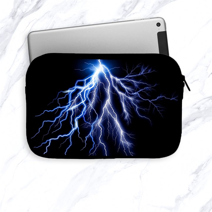 Blue Lightning at night, modern graphic art  Apple iPad Mini Zipper Cases