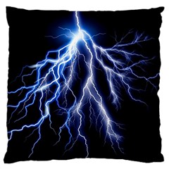 Blue Lightning At Night, Modern Graphic Art  Standard Flano Cushion Case (one Side) by picsaspassion