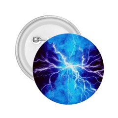 Blue Lightning Thunder At Night, Graphic Art 3 2 25  Buttons by picsaspassion