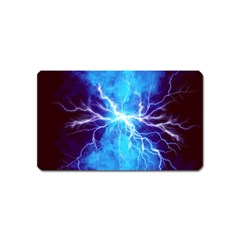 Blue Lightning Thunder At Night, Graphic Art 3 Magnet (name Card) by picsaspassion