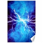 Blue Lightning thunder at night, graphic art 3 Canvas 24  x 36  23.35 x34.74  Canvas - 1