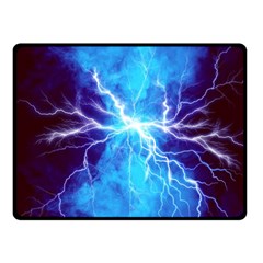 Blue Lightning Thunder At Night, Graphic Art 3 Fleece Blanket (small) by picsaspassion