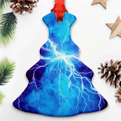 Blue Lightning Thunder At Night, Graphic Art 3 Ornament (christmas Tree) 