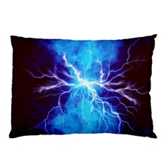 Blue Lightning Thunder At Night, Graphic Art 3 Pillow Case (two Sides) by picsaspassion