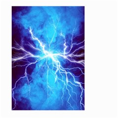 Blue Lightning Thunder At Night, Graphic Art 3 Large Garden Flag (two Sides) by picsaspassion