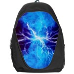 Blue Lightning thunder at night, graphic art 3 Backpack Bag Front