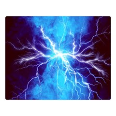 Blue Lightning Thunder At Night, Graphic Art 3 Double Sided Flano Blanket (large)  by picsaspassion