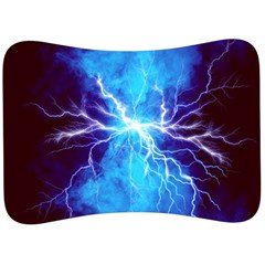 Blue Lightning Thunder At Night, Graphic Art 3 Velour Seat Head Rest Cushion by picsaspassion