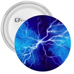 Blue thunder Lightning at night, graphic art 3  Buttons Front