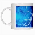 Blue thunder Lightning at night, graphic art White Mugs Left