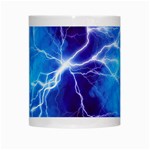 Blue thunder Lightning at night, graphic art White Mugs Center