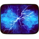 Blue thunder Lightning at night, graphic art Fleece Blanket (Mini) 35 x27  Blanket