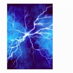 Blue thunder Lightning at night, graphic art Small Garden Flag (Two Sides) Back