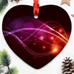 Colorful Arcs In Neon Light, Graphic Art Heart Ornament (two Sides)