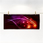 Colorful arcs in neon light, graphic art Hand Towel Front