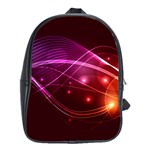 Colorful arcs in neon light, graphic art School Bag (XL) Front