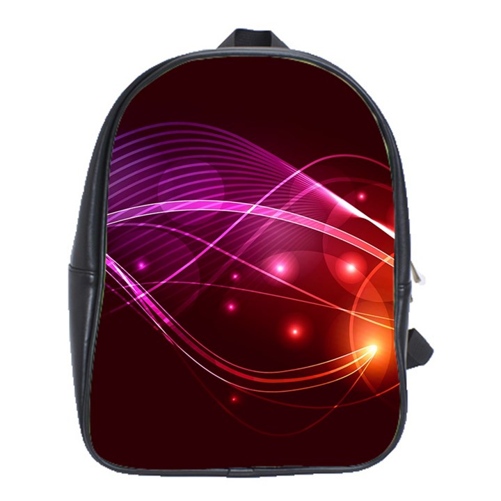 Colorful arcs in neon light, graphic art School Bag (XL)