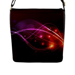 Colorful Arcs In Neon Light, Graphic Art Flap Closure Messenger Bag (l) by picsaspassion