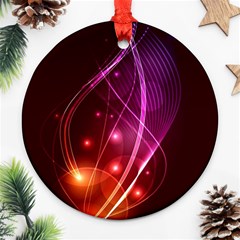  Colorful Arcs In Neon Light, Modern Graphic Art Round Ornament (two Sides)