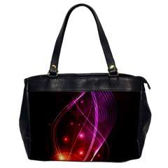  Colorful Arcs In Neon Light, Modern Graphic Art Oversize Office Handbag by picsaspassion