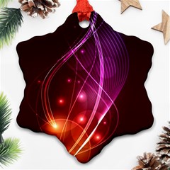  Colorful Arcs In Neon Light, Modern Graphic Art Snowflake Ornament (two Sides)