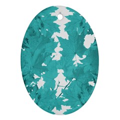 Blue Autumn Maple Leaves Collage, Graphic Design Ornament (oval) by picsaspassion