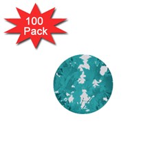 Blue Autumn Maple leaves collage, graphic design 1  Mini Buttons (100 pack) 