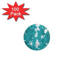 Blue Autumn Maple leaves collage, graphic design 1  Mini Magnets (100 pack) 