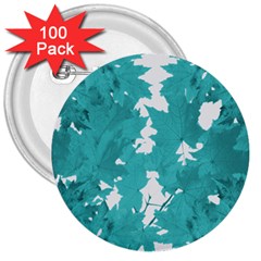 Blue Autumn Maple leaves collage, graphic design 3  Buttons (100 pack) 