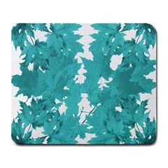 Blue Autumn Maple Leaves Collage, Graphic Design Large Mousepads by picsaspassion