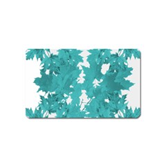 Blue Autumn Maple Leaves Collage, Graphic Design Magnet (name Card) by picsaspassion