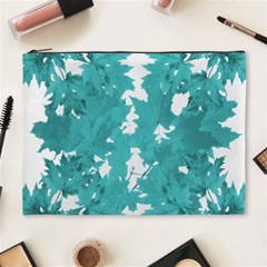 Blue Autumn Maple leaves collage, graphic design Cosmetic Bag (XL)