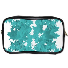 Blue Autumn Maple leaves collage, graphic design Toiletries Bag (One Side)