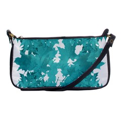 Blue Autumn Maple leaves collage, graphic design Shoulder Clutch Bag